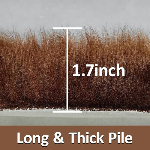 2ft Small Round Brown Rug, Thick Furry Fluffy Carpet - Image 2