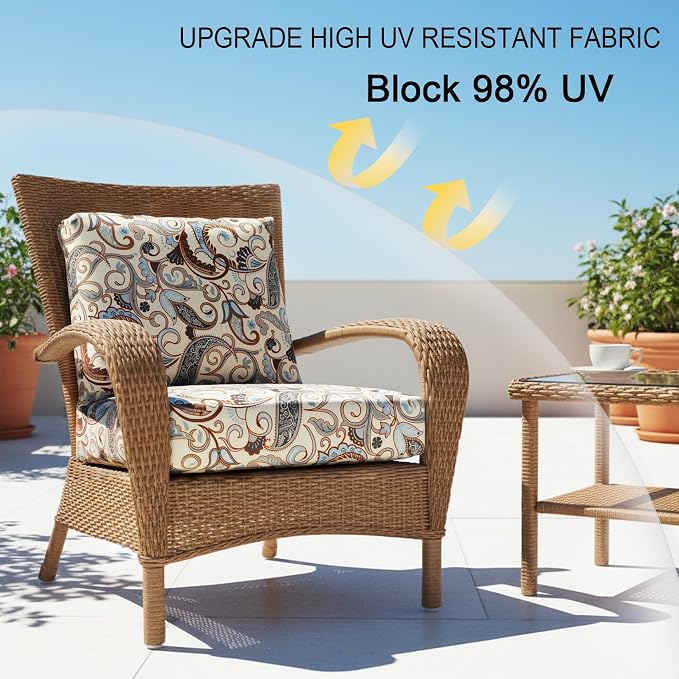 NettyPro Patio Chair Seat Cushion Covers Replacement, Water Resistant UV - Image 4