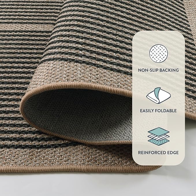 Lahome Modern Rainbow Easy Jute Outdoor Runner Rug, 2x6 Runners - Image 4