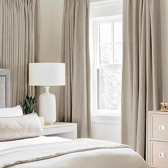 MIULEE 100% Blackout Linen Textured Curtains - Image 2