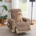 Toffee Quilted Recliner Covers, Waterproof Large Recliner Chair Covers by Pamhaven