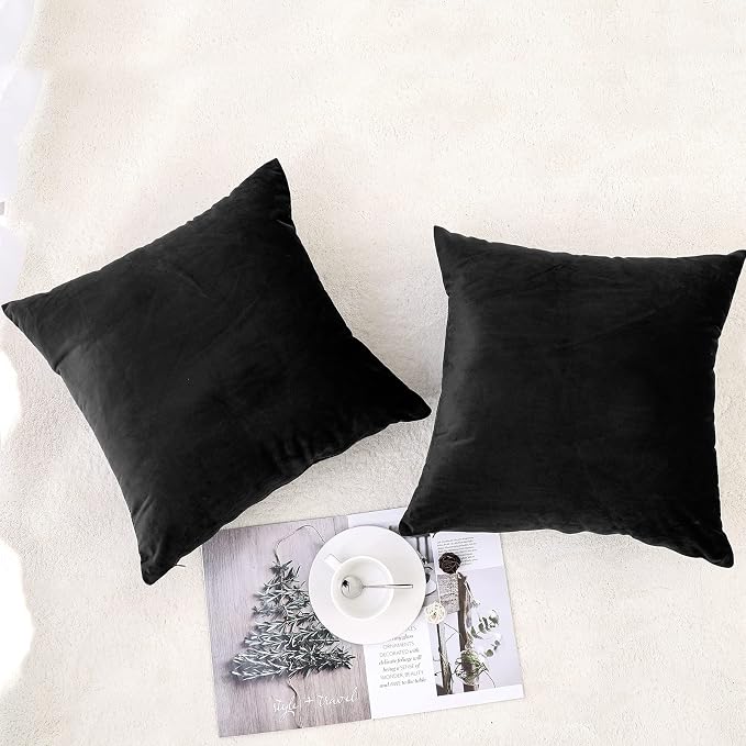 NiNi ALL Decorative Throw Pillow Covers Pack of 2, Velvet Throw Pillow Cases - Image 2