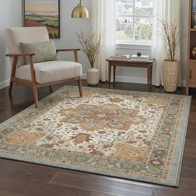 GENIMO 5x7 Area Rugs for Living Room, Machine Washable Rug, Non Slip Indoor - Image 3