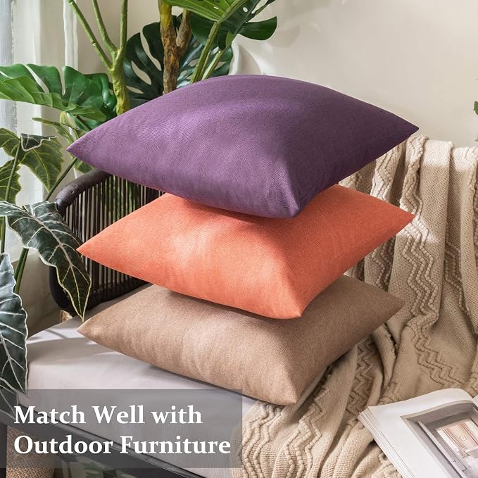 MIULEE Pack of 2 Decorative Outdoor Solid Waterproof Throw Pillow Covers Spring - Image 5