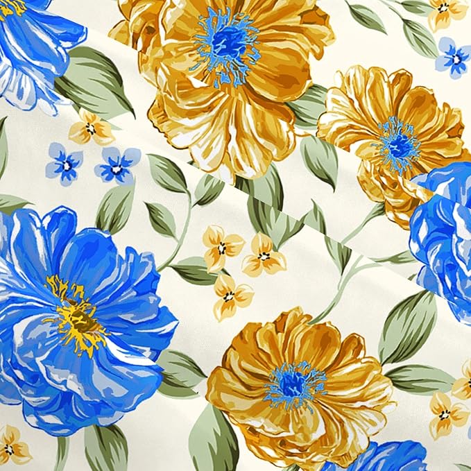 Mustard Yellow Floral Spring Summer Throw Pillows Covers 18x18 Inch Set of 2 - Image 6