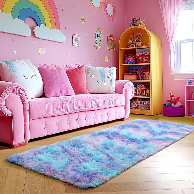 Amdrebio Purple Rainbow 2x6 Runner Area Rugs - Image 8