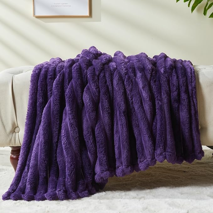 NEWCOSPLAY Super Soft Queen Blanket Purple Premium Silky Flannel Fleece 3D - Image 8