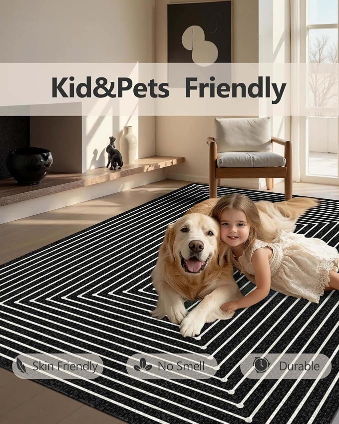 Latte&Fog 5x7 Area Rugs for Living Room Bedroom, Modern Abstract Washable Rug - Image 8