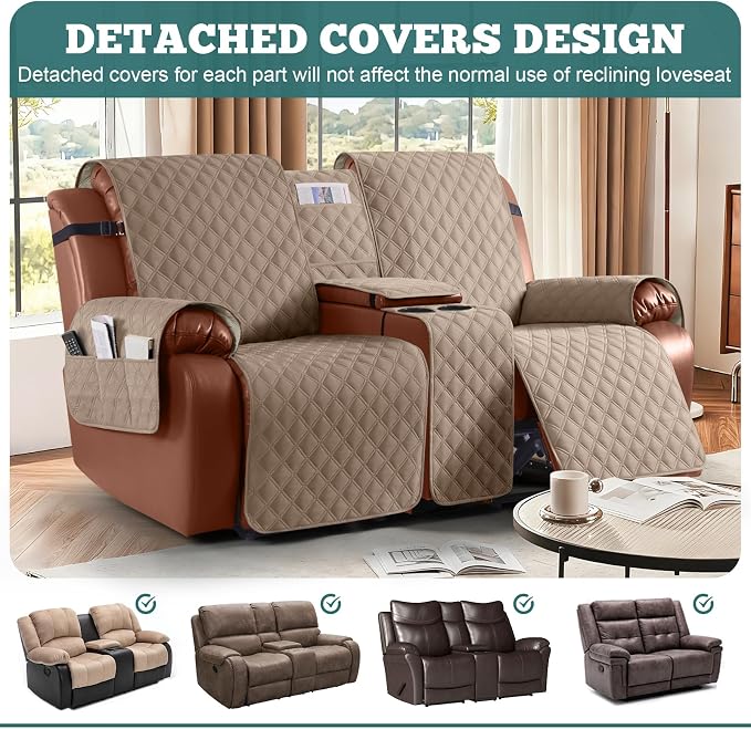 Ruaozz Waterproof Loveseat Recliner Cover - Image 3