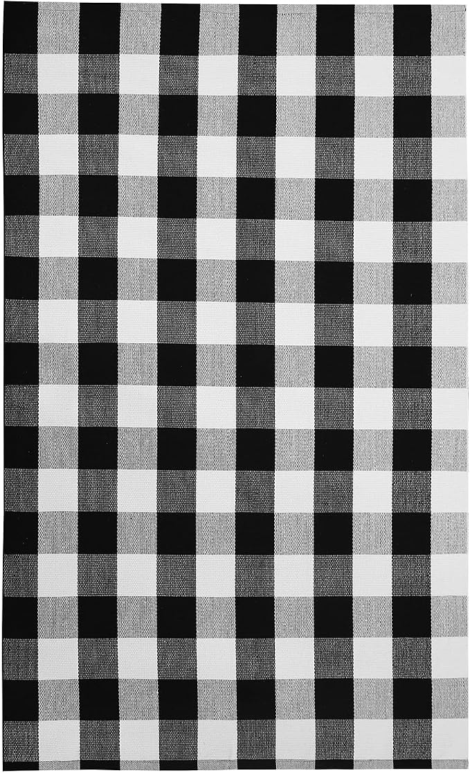 IOHOUZE Buffalo Plaid Checkered Rug 4x6 Ft Front Door Mats, Washable Area Rugs - Image 8