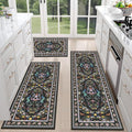 HEBE Washable Kitchen Rugs Sets of 3, Non Slip Absorbent Kitchen Rugs and Mats by HEBE