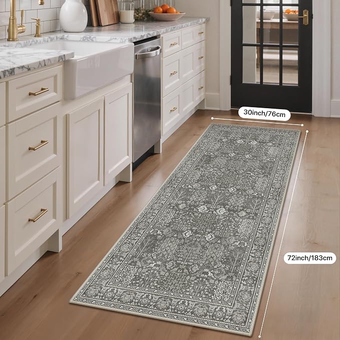 Bavni 2'6''x6 Rug Runners for Hallways, Washable Runner Rug Non Slip, Vintage - Image 8