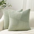 Topfinel Set of 2 Sagegreen Decorative Yellow Throw Pillow Covers 20x20 Inch by Topfinel