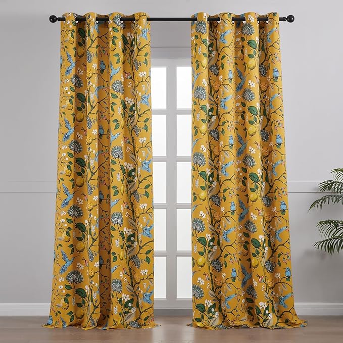 Topfinel Mustard Yellow Luxury Curtains 96 Inches Long - Image 2