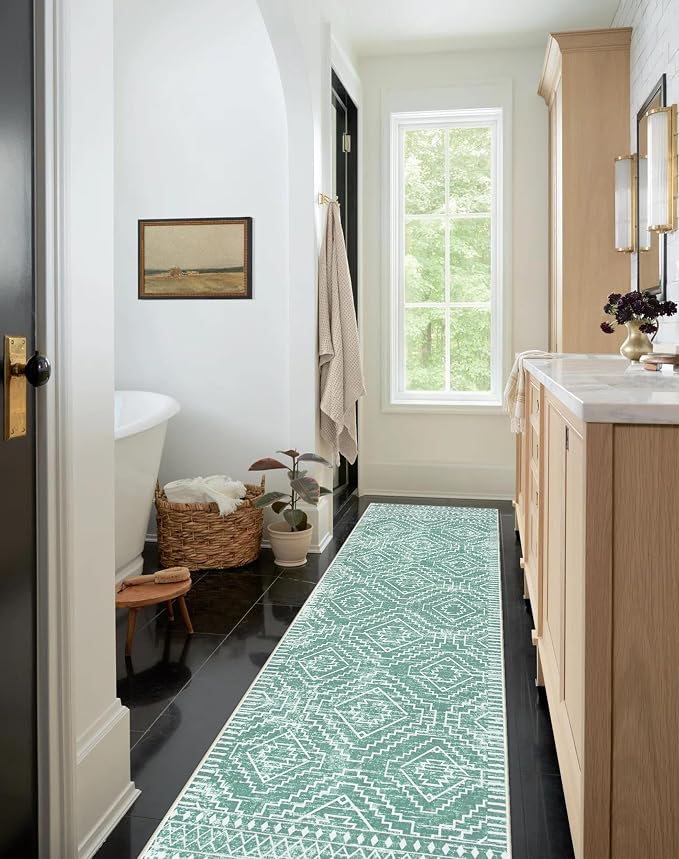Wonnitar Moroccan Kitchen Runner Rug Washable Non-Slip, Boho Long Runner Rug - Image 4