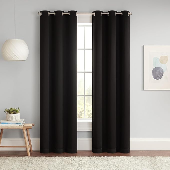 Eclipse Darrell Modern Blackout Thermal Grommet Window Curtains by EclipseCurtains