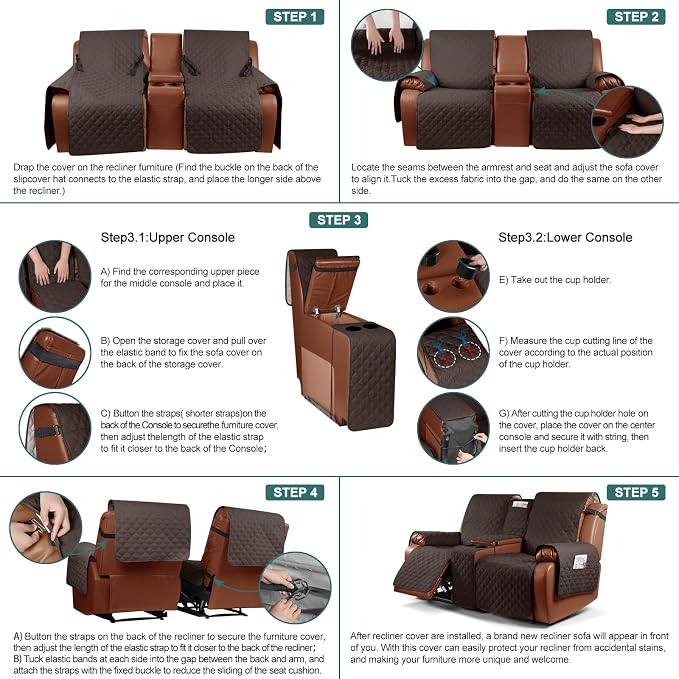 Ruaozz Waterproof Loveseat Recliner Cover - Image 7