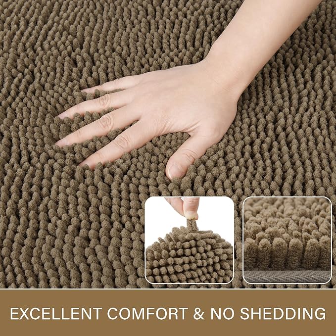 LOCHAS Luxury Bathroom Rug Shaggy Bath Mat 24 x 70 Inch, Washable Non Slip Bath - Image 3