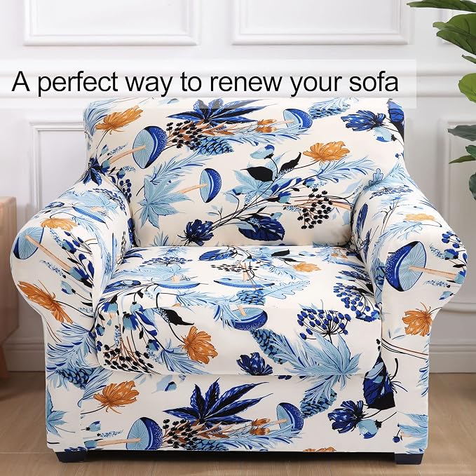 hyha Couch Covers, Chair/Sofa Covers, Floral Pattern, 2 Pieces, Armchair - Image 8
