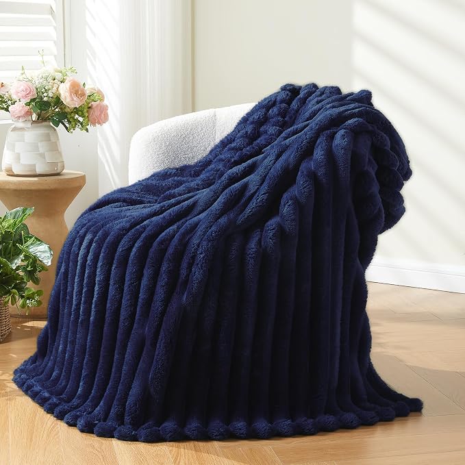 NEWCOSPLAY Super Soft Throw Blanket Dark Navy Premium Silky Flannel Fleece 3D by NEWCOSPLAY