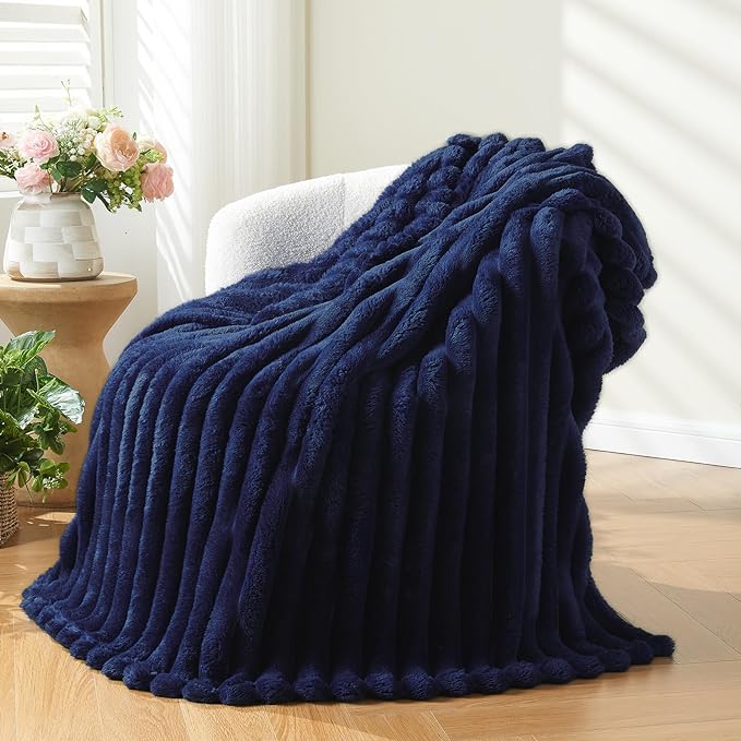 NEWCOSPLAY Super Soft Twin Blanket Dark Navy Premium Silky Flannel Fleece 3D by NEWCOSPLAY