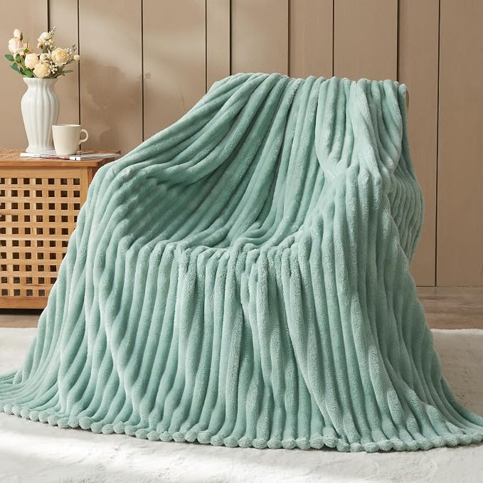 NEWCOSPLAY Super Soft Throw Blanket New Sage Green Premium Silky Flannel Fleece by NEWCOSPLAY