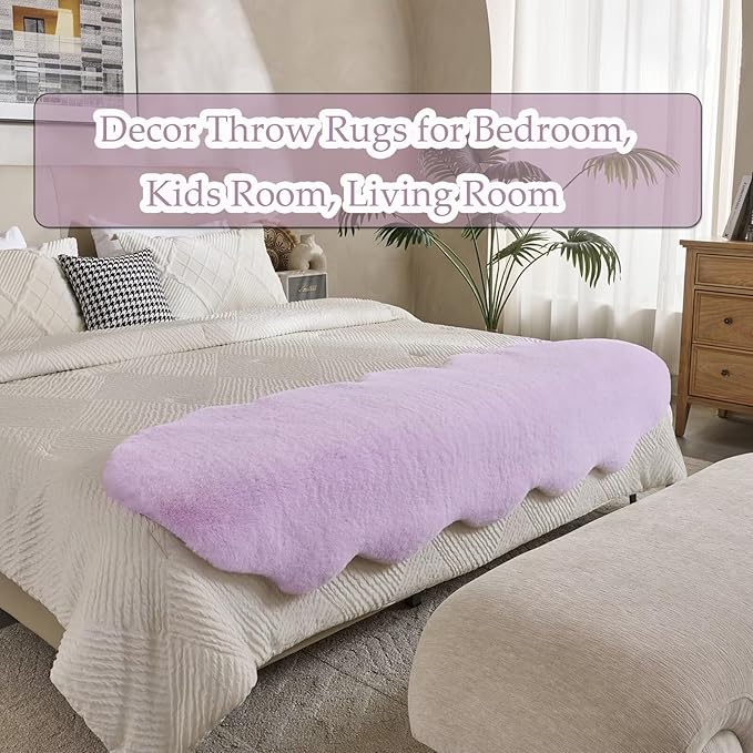 1700GSM Fuzzy Faux Sheepskin Fur Area Rug, Extra Soft Faux Fur Mat, Fluffy - Image 3