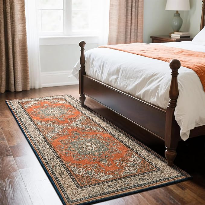 Runner Rug for Bedroom, 2x6 Non-Slip Vintage Area Rug, Machine Washable Boho - Image 6