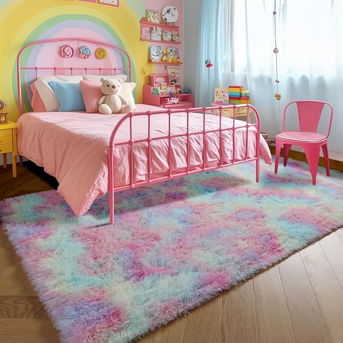 Amdrebio Rainbow Unicorn Colorful Kids Rugs - Image 5