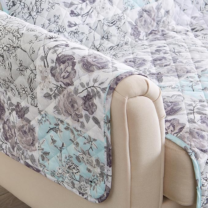 Great Bay Home Reversible Floral Patchwork Chair Furniture Protector - Image 6
