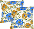 Mustard Yellow Floral Spring Summer Throw Pillows Covers 18x18 Inch Set of 2 by Unknown