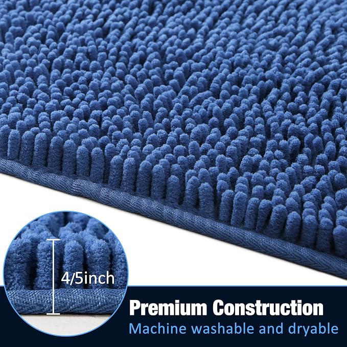 LOCHAS Luxury Bathroom Rug Shaggy Bath Mat 24 x 70 Inch, Washable Non Slip Bath - Image 5