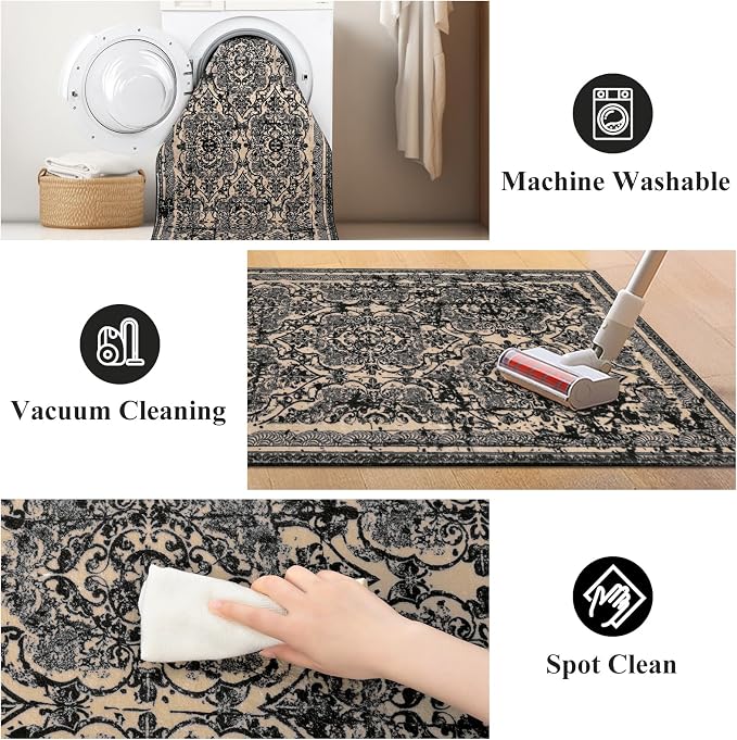 Vaukki Hallway Runner Rug, Vintage Shaggy Soft Laundry Rug Runner, Non Slip - Image 6