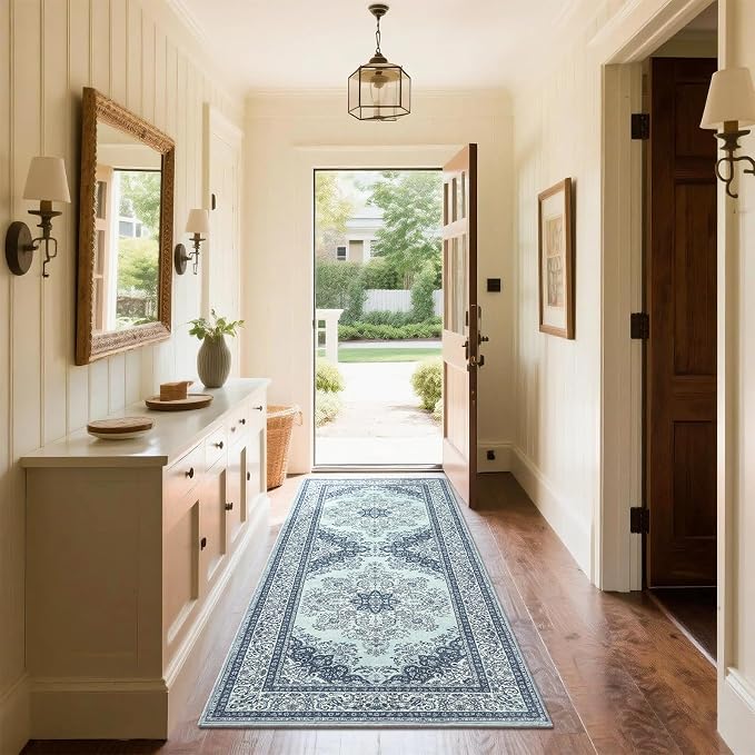 Runner Rug for Bedroom, 2x6 Non-Slip Vintage Area Rug, Machine Washable Boho - Image 8