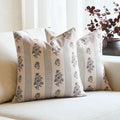 Amor Virisso Floral Throw Pillow Covers 18x18 Set of 2 Block Print Pillow by AffordableFloralPrintMaker