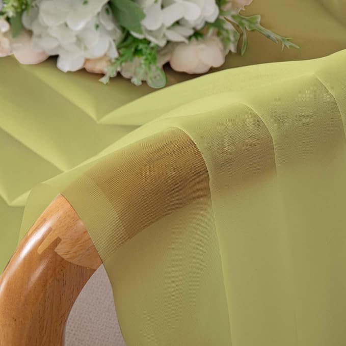 Chyhomenyc Sheer Curtains 54 Inch Long 2 Panels Set, Light Filtering Short Soft - Image 6