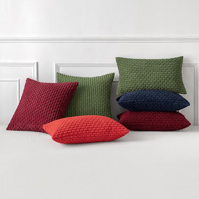 MIULEE Pack of 2 Decorative Lumbar Throw Pillow Covers 12x20 Inch Soft Boho - Image 4