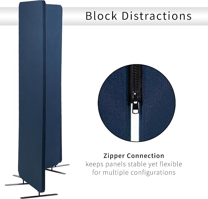 VIVO Freestanding 72 x 66 inch Privacy Panel, Cubicle Divider, Acoustic Wall - Image 6