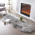 SERISSA Ultra Soft Fluffy Rug Grey Faux Sheepskin Fur Area Rug Shaggy Couch by SERISSAHomeDecorCollection