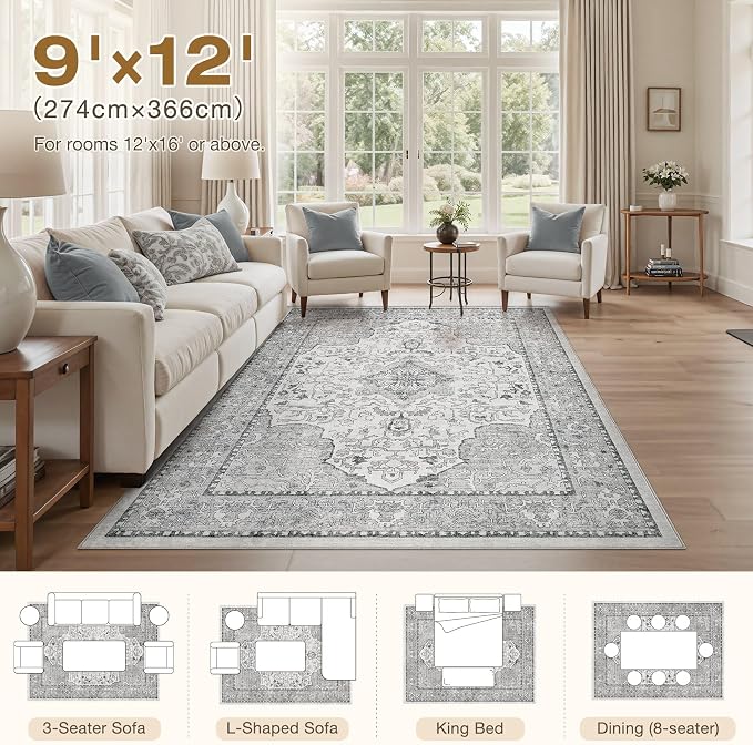 cotiled 9x12 Area Rugs Large Washable Rugs - Image 7