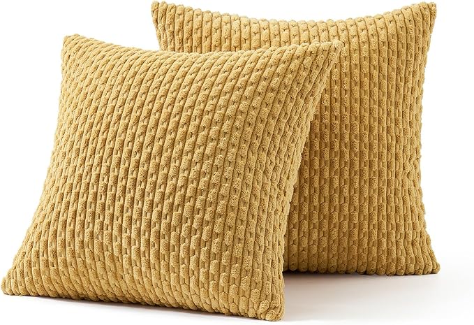 MIULEE Pack of 2 Decorative Throw Pillow Covers 18x18 Inch Soft Boho Striped - Image 6