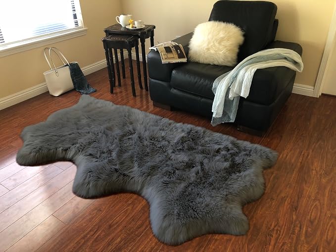 Free Shape Luxury Soft Fluffy Shag Area Rug Triple Side by Side 3'x6', 90x180cm by LAMBZYRUGS