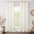 LAMIT Cream Linen Curtains 84 Inch Length 2 Panels by LAMIT