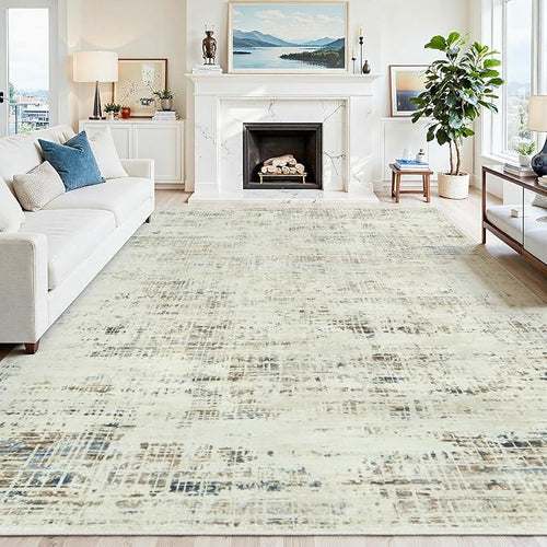 10x14 Area Rugs for Living Room Washable Rug: Anti-Skid Abstract Modern Living by Crority