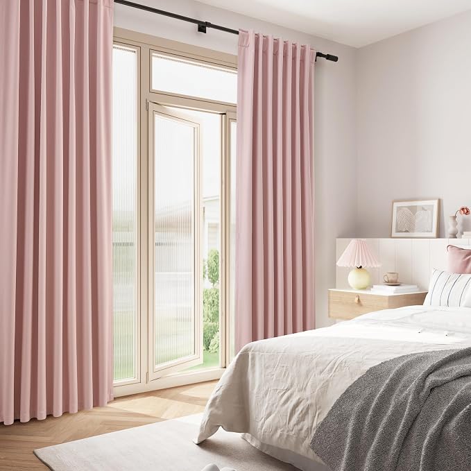 Guken 100% Blackout Linen Curtains 96 Inch 2 Panels Set - Image 8