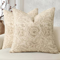 Vintage Floral Print Throw Pillow Covers 24x24 Set of 2 Neutral Modern by DKwizme