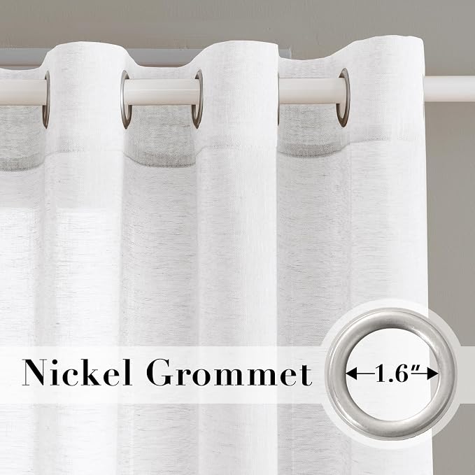 H.VERSAILTEX Natural Linen Semi Sheer Curtains - Image 2