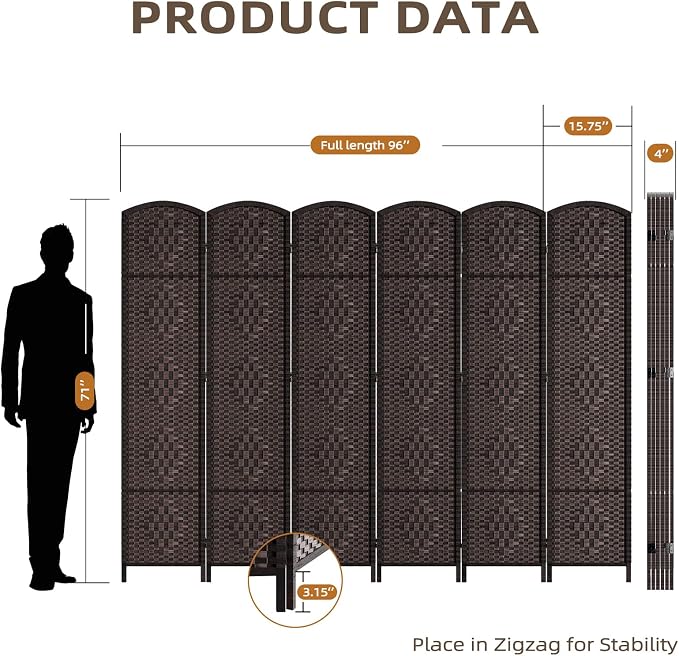 HALLYBEE Room Divider for Space Separation, Room Dividers and Folding Privacy - Image 3