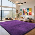 Purple Fluffy Rug Shaggy Area Rug, 9x12 Area Rugs by Yongyangjuxi