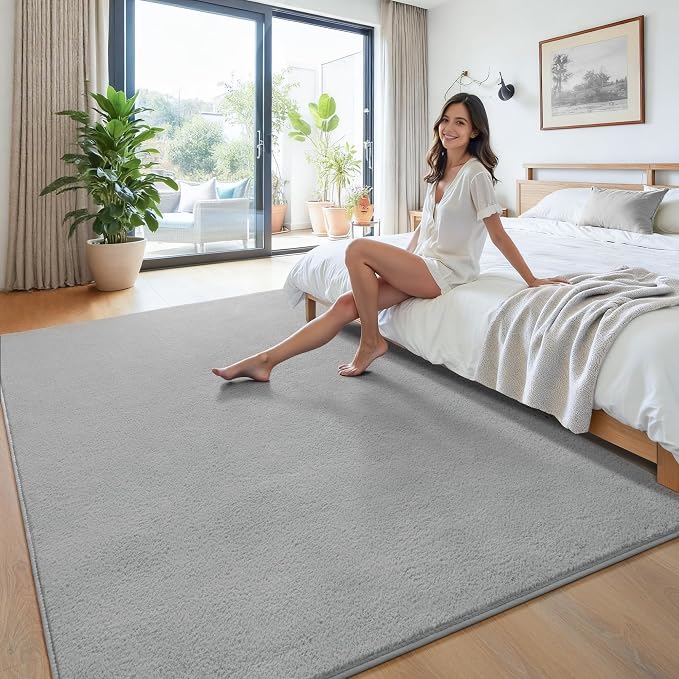Keeko Area Rugs for Living Room Bedroom 5x8 Grey, Soft Modern Large Rugs Indoor - Image 7